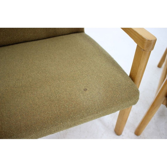 Image 1 of Paar vintage beukenhouten fauteuils, Tsjecho-Slowakije 1960