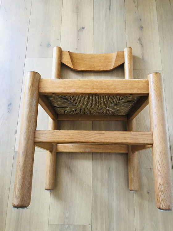 Image 1 of Set Van 4 Naturel Eiken Eetkamerstoelen By Vico Magistretti, Jaren 60