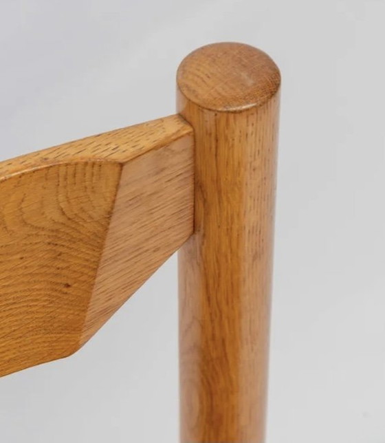 Image 1 of Set Van 4 Naturel Eiken Eetkamerstoelen By Vico Magistretti, Jaren 60