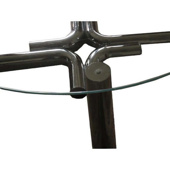 Image 1 of Vintage salontafel van buizenstaal en glas, 1960