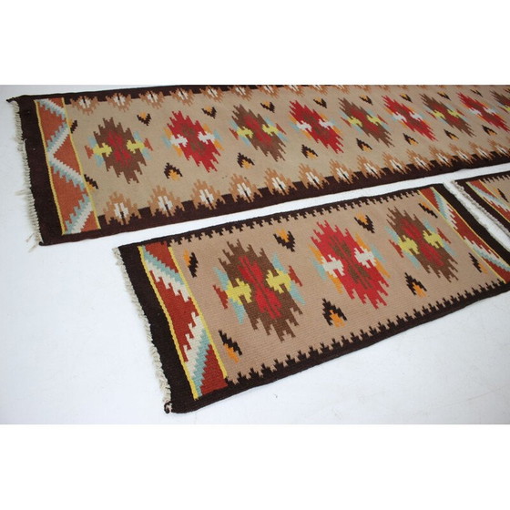 Image 1 of Set van 3 vintage wollen tapijten, Tsjecho-Slowakije 1960