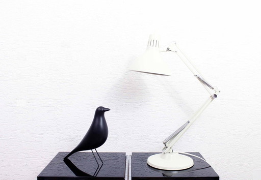 Vintage Regent Architect Lamp, Gelede Wit Metaal, 1970