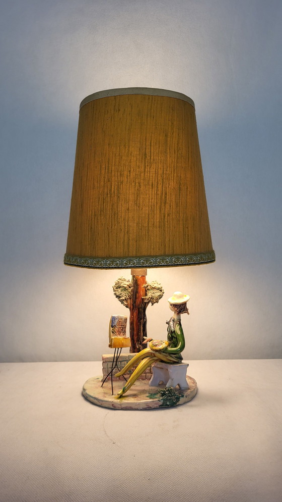 Image 1 of Keramische lamp Lucien Neuquelman (1909-1988) Parijs