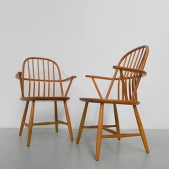 Image 1 of 2x Fauteuils Barkrukken van Akerblom - 1950