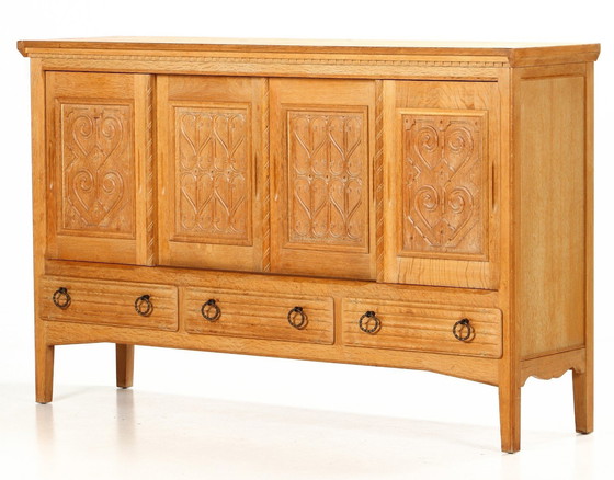 Image 1 of Deens design eikenhouten highboard