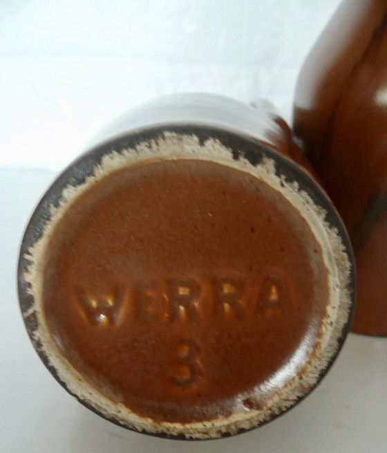 Image 1 of 2X Vintage Vazen, Merk Werra, West-Duitsland.