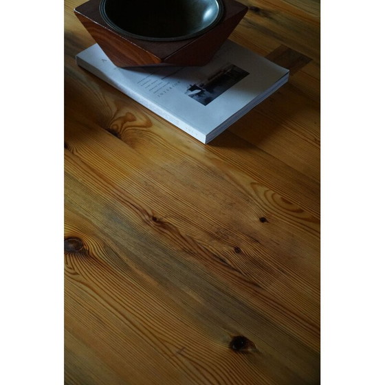 Image 1 of Vintage ronde eettafel in massief grenen van Sven Larsson, jaren 1960