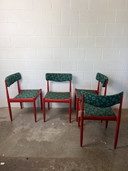 4x kleurrijke vintage stoelen
