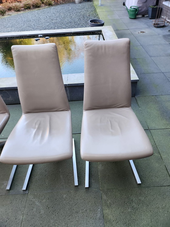 Image 1 of 6x Rolf Benz 7800 stoelen Taupe