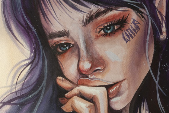 Image 1 of Prachtige aquarel in lijst. Portret