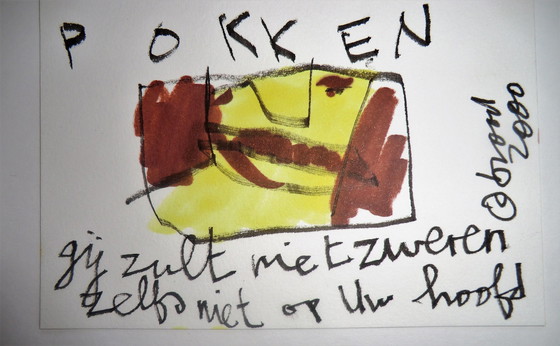 Image 1 of Herman Brood – Valse pokken- originele, unieke viltstifttekening