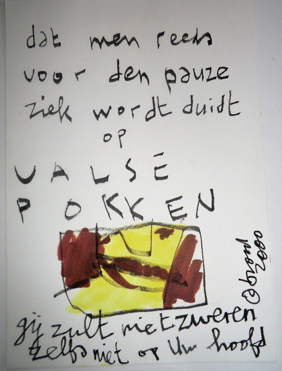 Image 1 of Herman Brood – Valse pokken- originele, unieke viltstifttekening