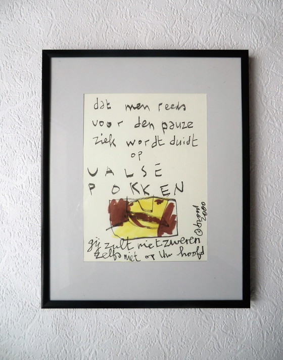 Image 1 of Herman Brood – Valse pokken- originele, unieke viltstifttekening