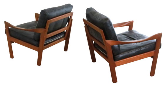 Image 1 of 2x Illum Wikkelso voor Niels Eilersen fauteuils stoelen vintage Deens design