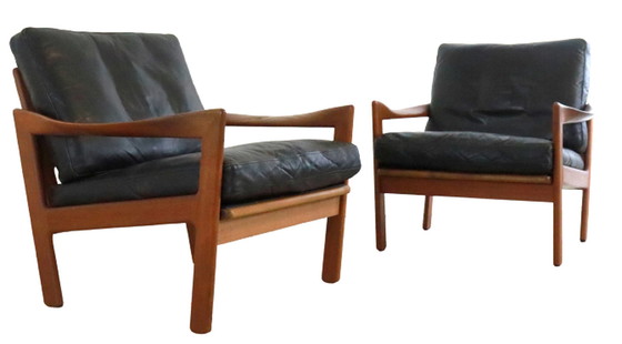 Image 1 of 2x Illum Wikkelso voor Niels Eilersen fauteuils stoelen vintage Deens design