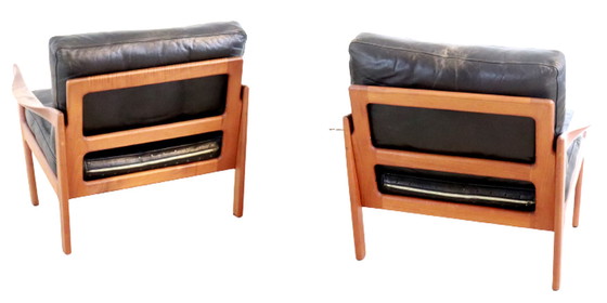 Image 1 of 2x Illum Wikkelso voor Niels Eilersen fauteuils stoelen vintage Deens design