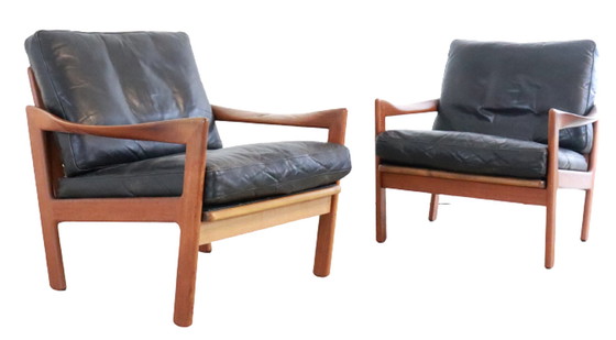 Image 1 of 2x Illum Wikkelso voor Niels Eilersen fauteuils stoelen vintage Deens design