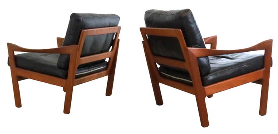 Image 1 of 2x Illum Wikkelso voor Niels Eilersen fauteuils stoelen vintage Deens design