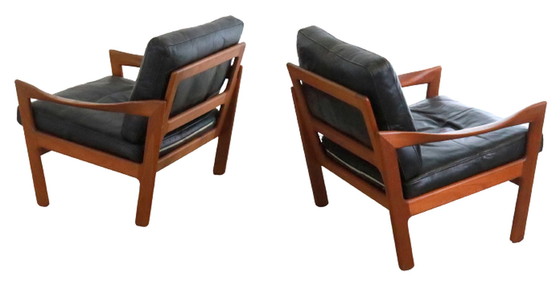 Image 1 of 2x Illum Wikkelso voor Niels Eilersen fauteuils stoelen vintage Deens design