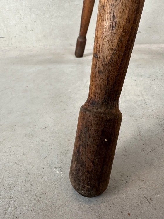 Image 1 of Vintage Industriële Verstelbare Kruk - Beuk