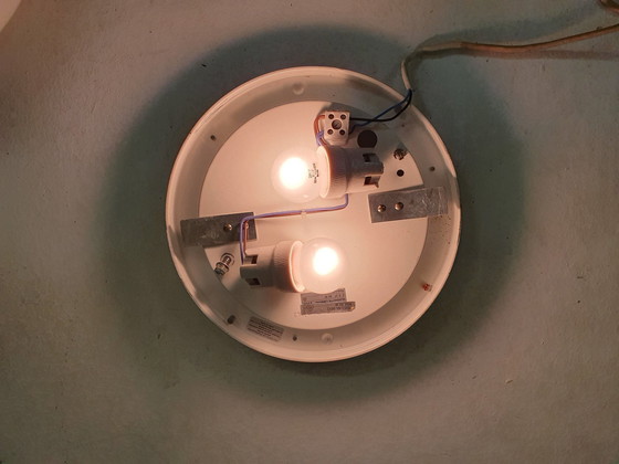 Image 1 of Melkglas plafondlamp of wandlamp door Glasshutte Limburg, Duitsland, jaren 1970