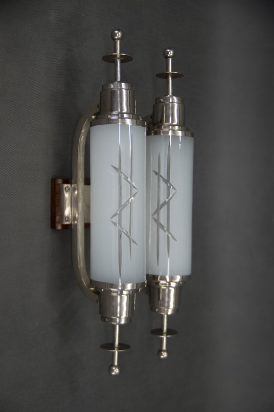 Image 1 of Grote Representatieve Art Deco Wandlamp, 1930S