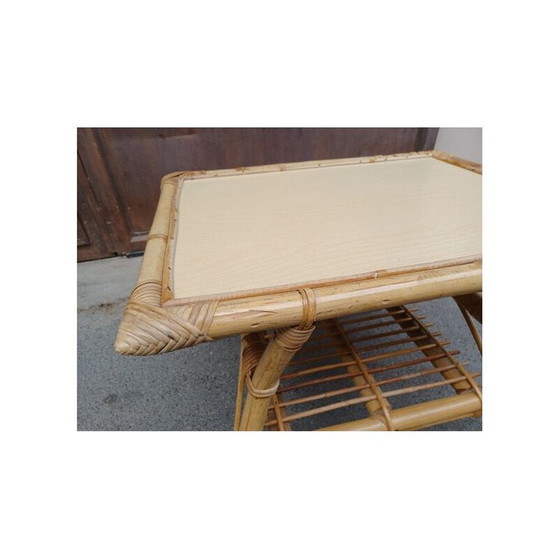 Image 1 of Vintage kindertafel van rotan en bamboe, 1960