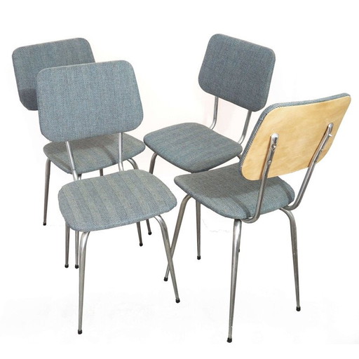 Set van 4 vintage opnieuw beklede stoelen