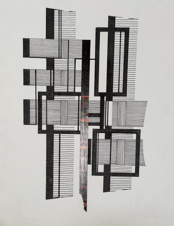 Image 1 of Abstracte composities (2 kunstwerken) - Eugène Eechaut (1928-2019)