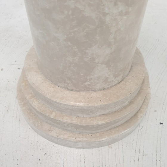 Image 1 of Vintage travertijnen bijzettafel, Italië 1980