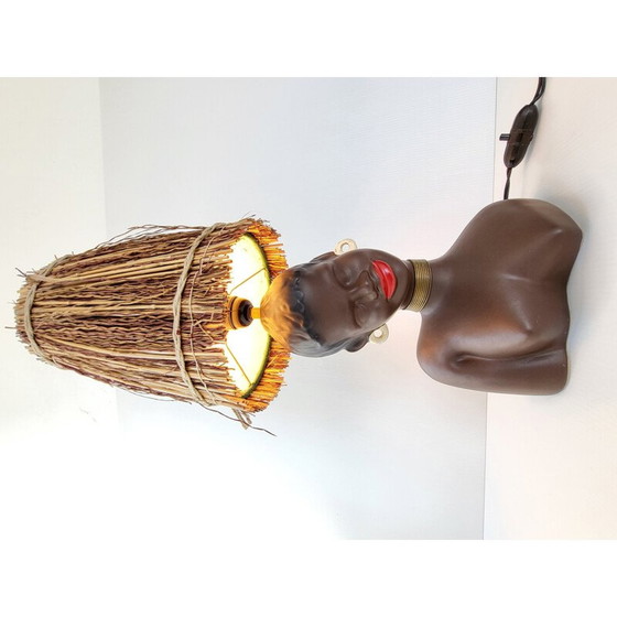 Image 1 of Vintage rieten lamp, 1950