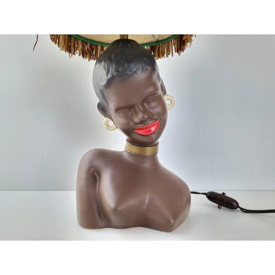 Image 1 of Vintage rieten lamp, 1950