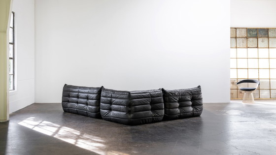 Image 1 of Ligne Roset Togo Bankstel Zwart Leer