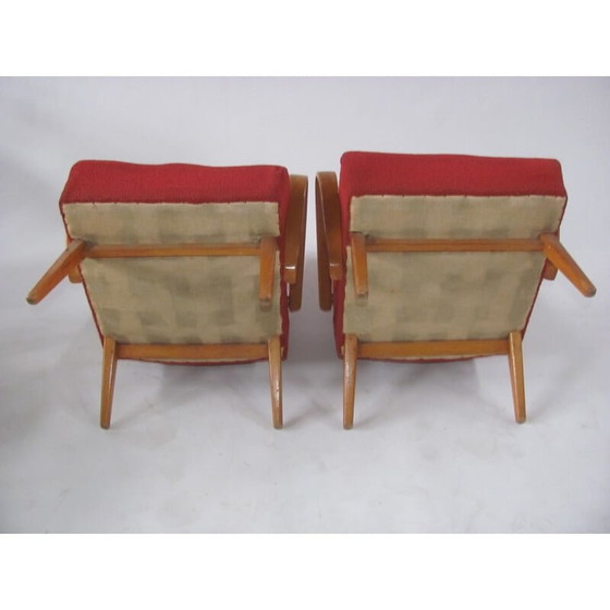 Image 1 of Paar vintage gebogen houten fauteuils van Smidek voor Jitona, Tsjecho-Slowakije 1960