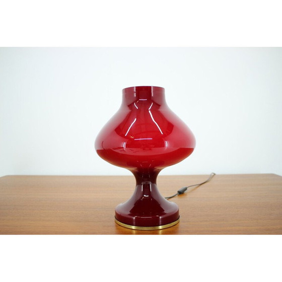 Image 1 of Vintage Rood Allglass Tafellampje van Stefan Tabery, 1960