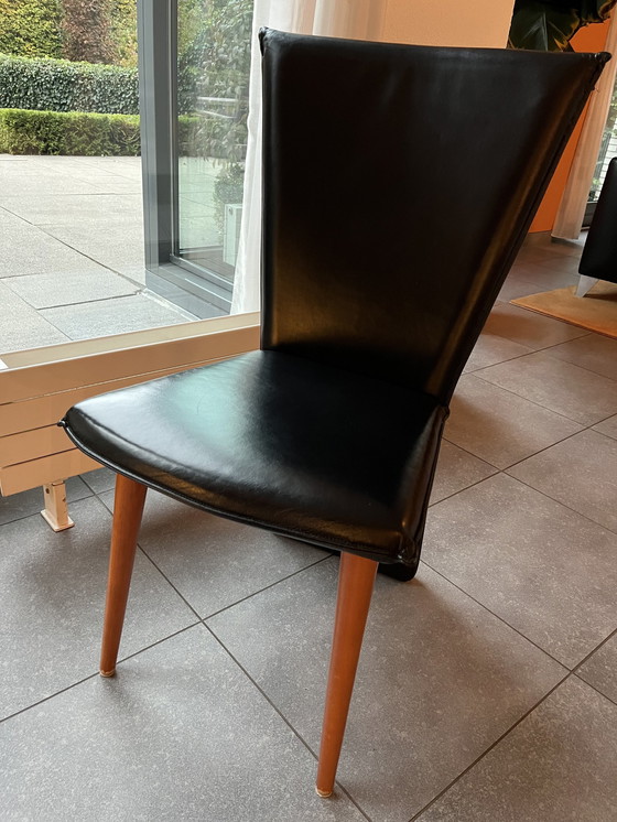 Image 1 of 8x Interstar Leren Eetkamer Stoelen