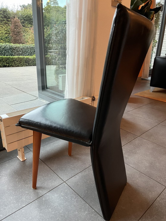 Image 1 of 8x Interstar Leren Eetkamer Stoelen