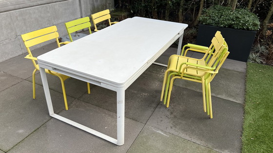 Image 1 of Fermob Biarritz tuintafel + 6 fermob Luxembourg stoelen