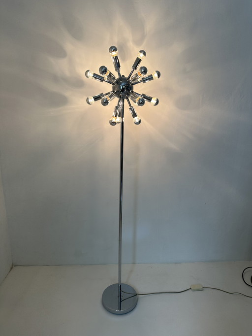 Spoetnik vloerlamp chroom