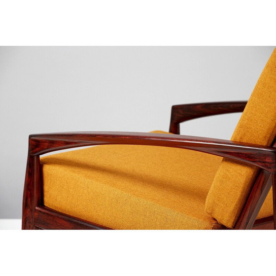 Image 1 of Vintage Kai Kristiansen Papiermes palissander gele fauteuil 1955