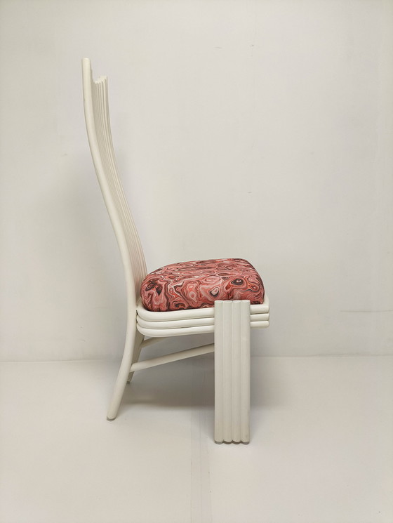 Image 1 of 4x Bamboe eetkamerstoelen met hoge rug van McGuire 1970