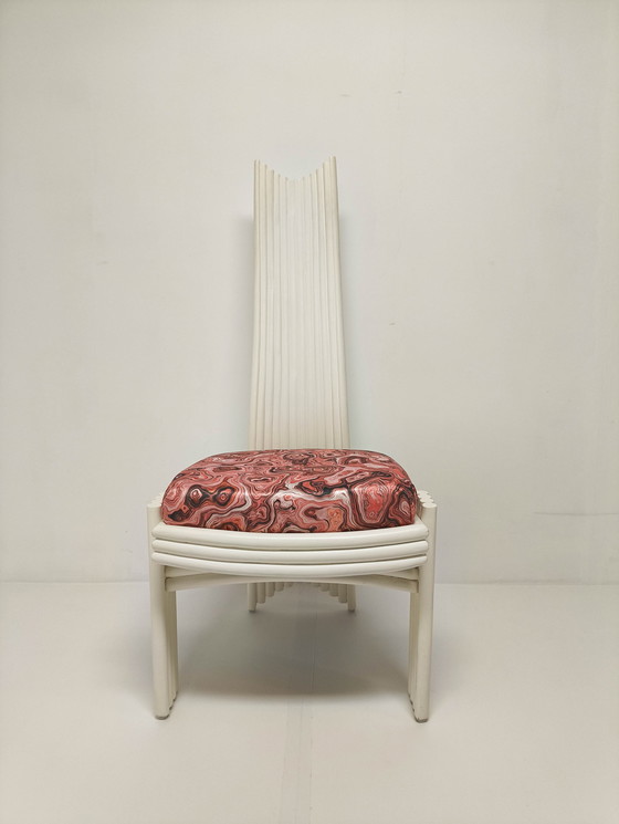 Image 1 of 4x Bamboe eetkamerstoelen met hoge rug van McGuire 1970