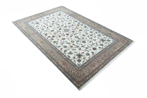 Handgeknoopt Tabriz 50 Raj met zijde oosters tapijt - 302 x 198 cm