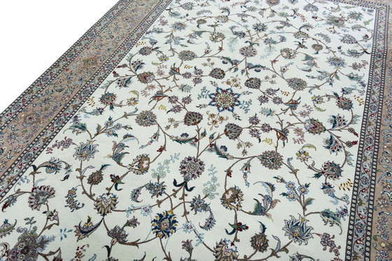 Image 1 of Handgeknoopt Tabriz 50 Raj met zijde oosters tapijt - 302 x 198 cm