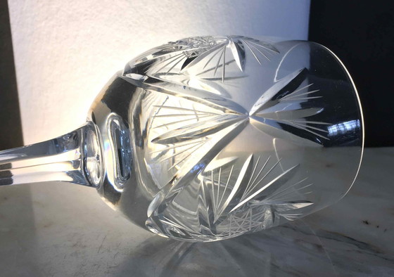 Image 1 of Set van 12 Boheems geslepen kristallen wijnglazen