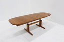 Vintage deense ovalen uitschuifbare eettafel tafel massief teak 