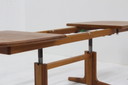 Vintage deense ovalen uitschuifbare eettafel tafel massief teak 