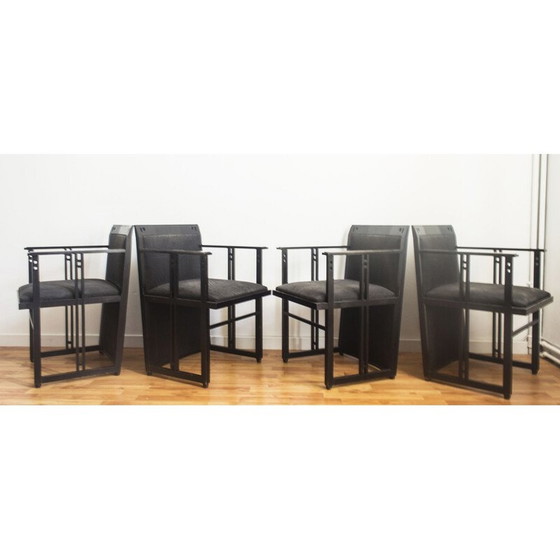 Image 1 of Set van 4 vintage Gallaxy stoelen door U.Asagno voor Georgetti, jaren 1980