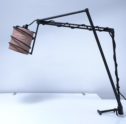 Kniklamp Smeedijzer Keramisch Ontwerp jaren 80