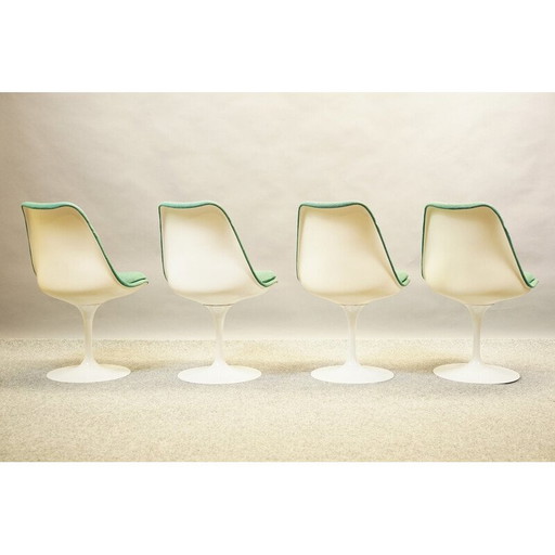 Set van 4 vintage Tulip stoelen in Abs plastic en stof van Eero Saarinen voor Knoll International, 1959